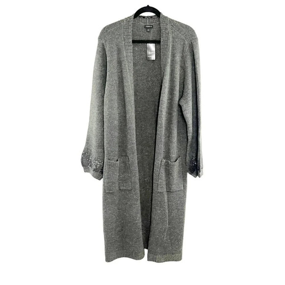 Torrid Gray Drop Shoulder Sequin Duster Cardigan Sweater Women's Plus Size 2X - Picture 1 of 10